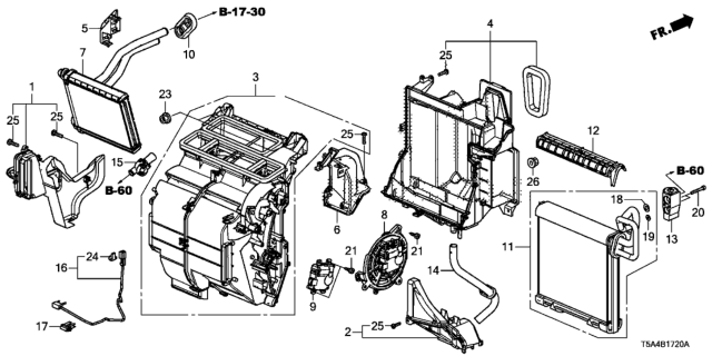 2018 Honda Fit Heater Sub-Assy. Diagram for 79106-T5R-A01