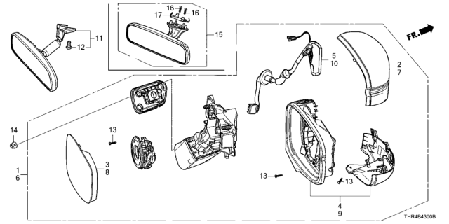 2021 Honda Odyssey Harness Set, R. Diagram for 76206-THR-A01