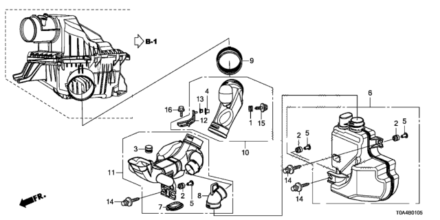 2013 Honda CR-V Chamber Assy,Reso Diagram for 17230-R5A-A00