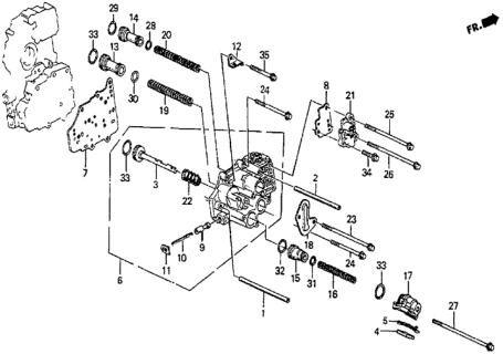1987 Honda Prelude 2 Door SI KA 4AT AT Servo Body Diagram
