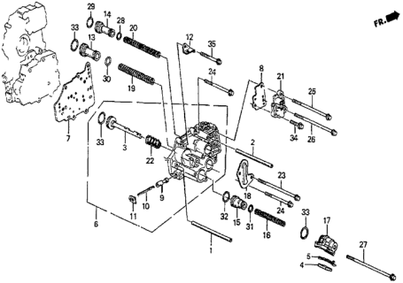 1986 Honda Prelude AT Servo Body Diagram