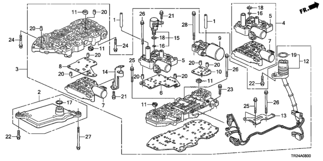 2014 Honda Civic AT Valve Body Diagram