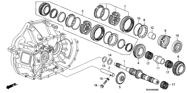 2007 Honda Accord MT Mainshaft (L4) Diagram
