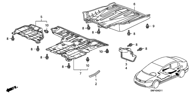 2010 Honda Civic Under Cover Diagram