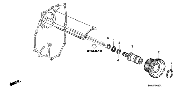 2008 Honda CR-V 5 Door EX-L (2WD) KA 5AT AT Idle Shaft Diagram