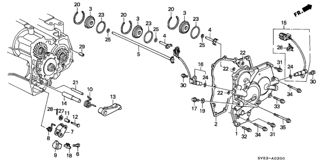1995 Honda Accord 5 Door LX KA 4AT AT Right Side Cover Diagram