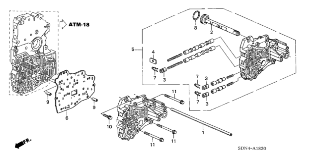 2004 Honda Accord AT Servo Body (V6) Diagram