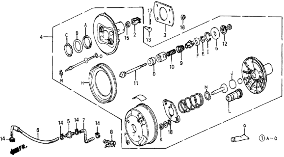 1985 Honda Civic Power Assembly, Master (Nissin) Diagram for 46400-SD9-003