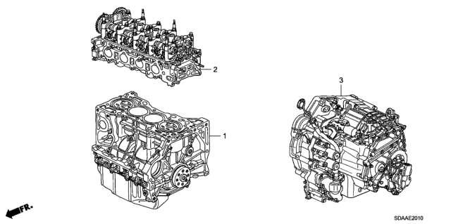 2007 Honda Accord General Assembly, Cylinder Head Diagram for 10003-RAD-A03