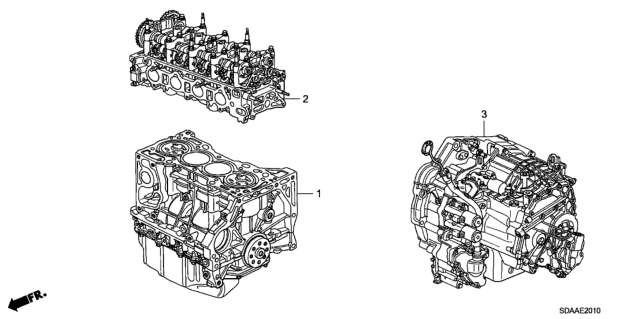 2007 Honda Accord Engine Assy. - Transmission Assy. (L4) Diagram