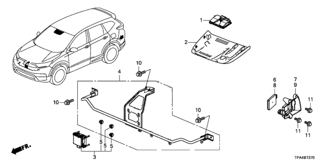 2020 Honda CR-V Hybrid 5 Door LX (HYBRID) KA CVT Radar Diagram