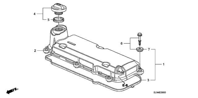 2007 Honda Fit Gasket, Cylinder Head Cover Diagram for 12341-PWC-000