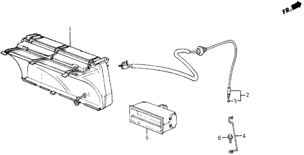 1985 Honda Civic Meter Assembly, Combination (Northland Silver) Diagram for 37100-SB6-673