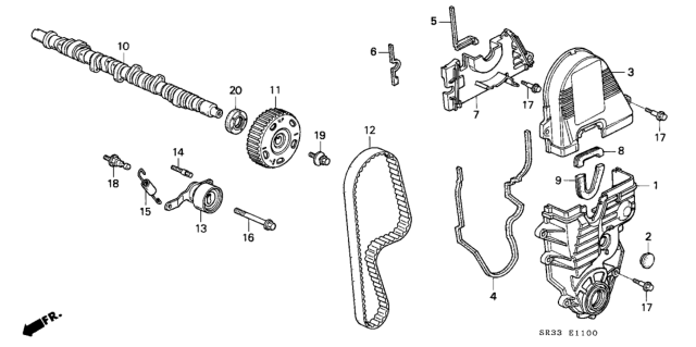 1994 Honda Civic Camshaft Diagram for 14111-P06-A80