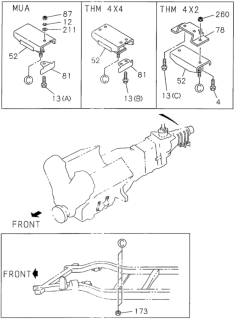 1996 Honda Passport Bracket, Engine Mounting Diagram for 8-94339-922-1