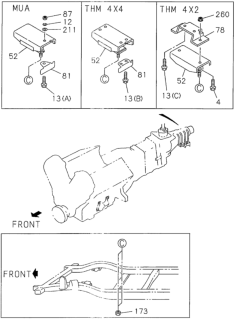 1996 Honda Passport Plate, R. Engine Mounting Diagram for 8-97139-639-0