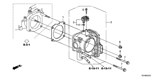 2012 Honda Accord Throttle Body (V6) Diagram