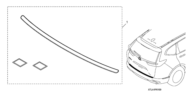 2021 Honda CR-V Hybrid Rear Bumper Protector Diagram