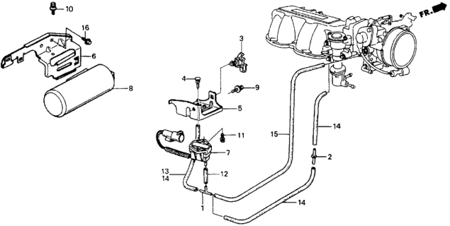 1985 Honda CRX Tank, Vacuum Diagram for 36361-PE7-661