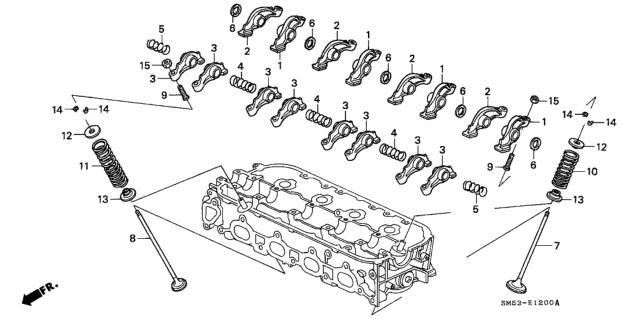 1993 Honda Accord Valve - Rocker Arm Diagram