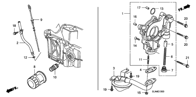 2007 Honda Fit Oil Pump - Oil Strainer Diagram