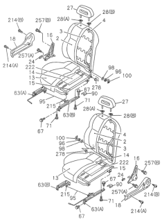 1997 Honda Passport Adjuster, L. Seat Slide Diagram for 8-97109-534-0