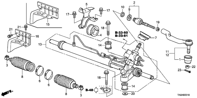 2012 Honda Accord P.S. Gear Box Diagram