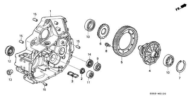 1995 Honda Civic MT Clutch Housing Diagram