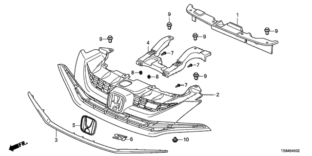 2015 Honda Civic Front Grille Diagram