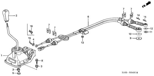 2000 Honda CR-V Rubber, Floating Diagram for 54117-S10-013