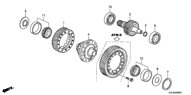 2007 Honda Ridgeline AT Differential Diagram