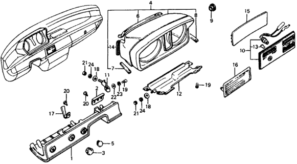 1977 Honda Civic Clip, Wire Harness Diagram for 91401-605-000