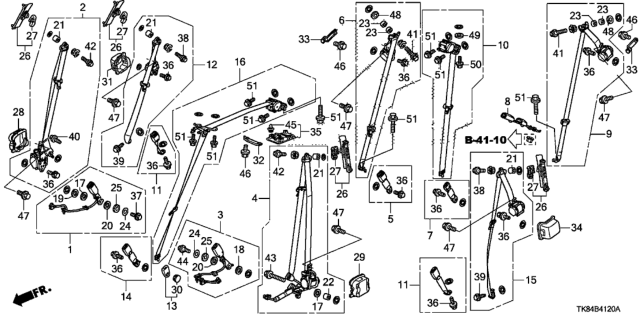 2011 Honda Odyssey Bolt (7/16"X25) Diagram for 90144-TK8-A01