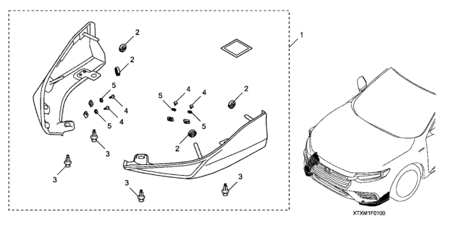 2020 Honda Insight Front Underbody Spoiler Diagram