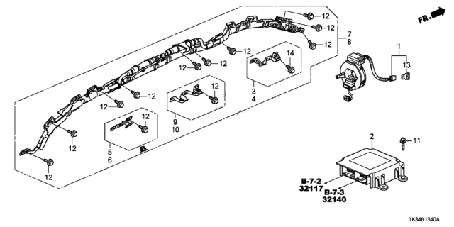 2017 Honda Odyssey SRS Unit Diagram