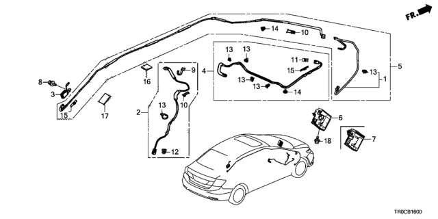 2015 Honda Civic Cord Assy., Usb Diagram for 39114-TR3-A02