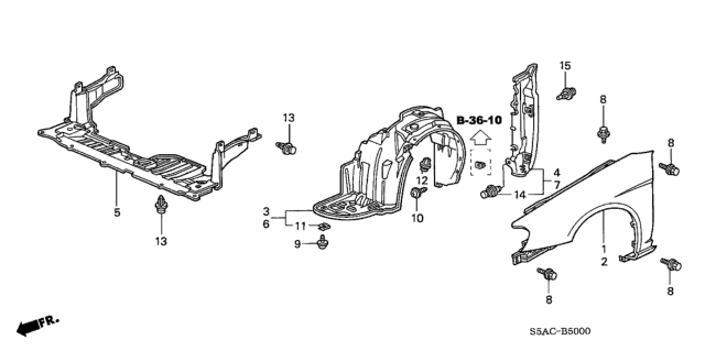 2005 Honda Civic Front Fenders Diagram