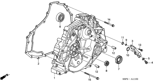 2001 Honda Civic Gasket, Flywheel Case Diagram for 21811-PLY-000