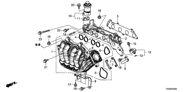 2012 Honda Civic Gasket, Throttle Body Diagram for 17107-RW0-A01