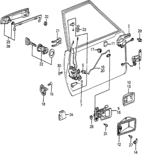 1983 Honda Accord Switch, L. Door Lock Diagram for 35470-SA6-622