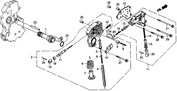 1990 Honda Civic Spring, Lock-Up Shift Valve Diagram for 27623-PL5-000