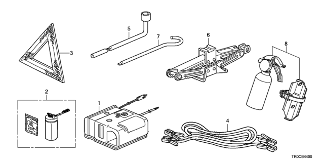 2015 Honda Civic Tools - Jack Diagram