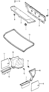 1980 Honda Accord Pad, L. Trunk Side Diagram for 83835-688-670