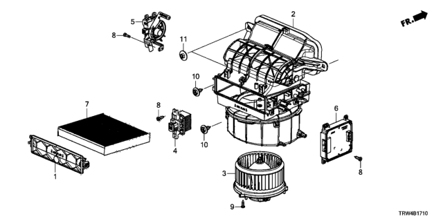 2018 Honda Clarity Plug-In Hybrid BLOWER SUB-ASSY. Diagram for 79305-TRW-A41