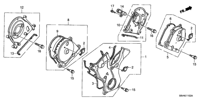 2007 Honda Pilot Timing Belt Cover Diagram