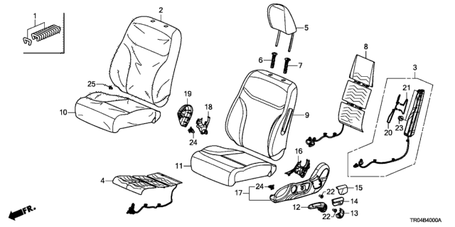 2012 Honda Civic Cover, Left Front Seat Cushion Trim (Warm Gray) (Leather) Diagram for 81531-TR6-A71ZB