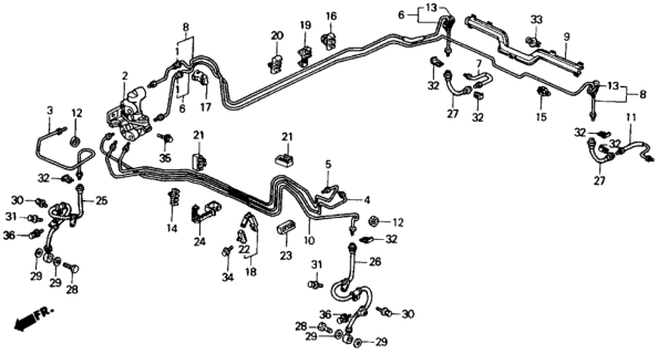 1991 Honda Civic Pipe C, Brake Diagram for 46330-SH1-A01