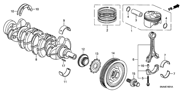 2007 Honda Civic Crankshaft - Piston (2.0L) Diagram