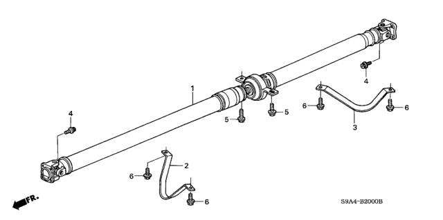 2002 Honda CR-V Protector, Propeller Shaft (No.1) Diagram for 40540-S9A-000