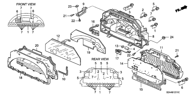 2006 Honda S2000 Panel, Combination Print Diagram for 78146-S2A-A04